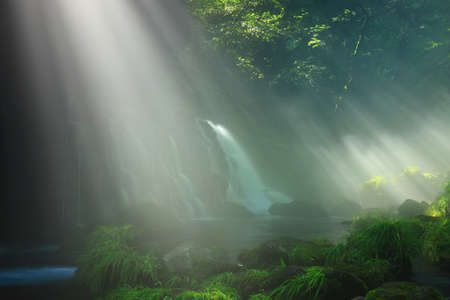 Akita Prefecture summer waterfallの写真素材