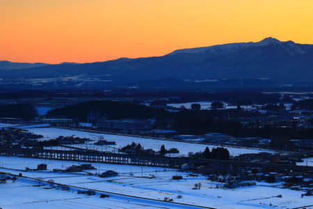 Kitakae City, Iwate Prefecture Sunset Kitakae Cityの写真素材