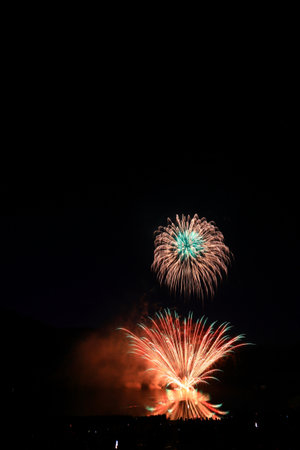 Night Sky and Fireworksの写真素材