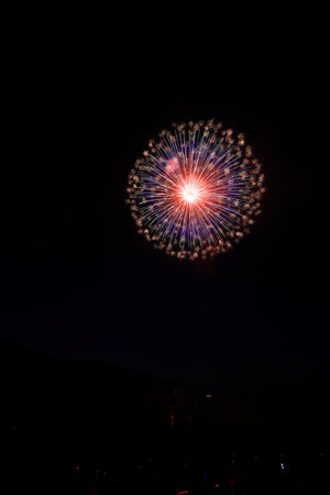 Night Sky and Fireworksの写真素材
