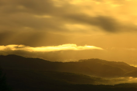 Dawn scenery in Oshu City, Iwate Prefecture