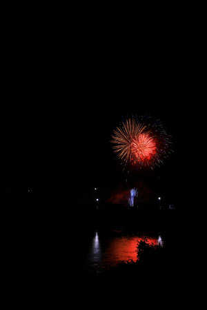 Beautiful colorful firework display for celebrationの写真素材