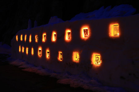 Snow scene at sunrise