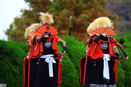 Iwate Prefecture Folk Arts Performance: Nenbutsu Kenbutsuの写真素材