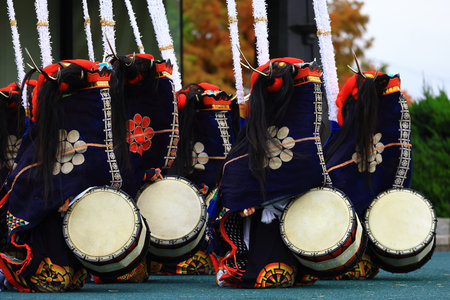 Iwate Prefecture Folk Arts Performance: Nenbutsu Kenbutsuの写真素材