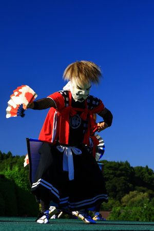 Iwate Prefecture Folk Arts Performance: Nenbutsu Kenbutsuの写真素材