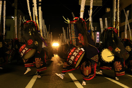 traditional Chinese opera performances, Luannan County, Hebei Province, Chinaの写真素材