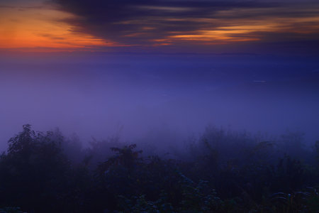 Fog in the morning at Doi Mae Salong, Chiang Rai, Thailand