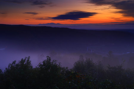 Fog in the morning at Doi Mae Salong, Chiang Rai, Thailand