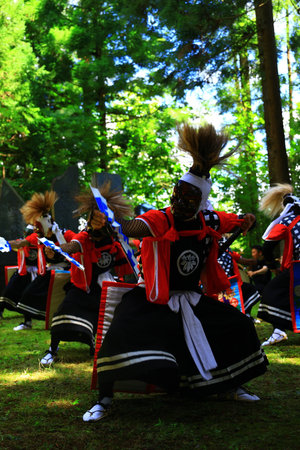Unidentified Japanese dancers perform at Gion Matsuri Festival in Kyoto, Japan Gion Matsuri is one...