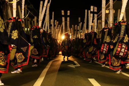 Unidentified Japanese dancers perform at Gion Matsuri Festival in Kyoto, Japan Gion Matsuri is one...