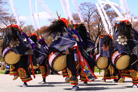 The Carnival at Basel (Basle - Switzerland) in the year 2015. The picture shows some costumed people.の写真素材