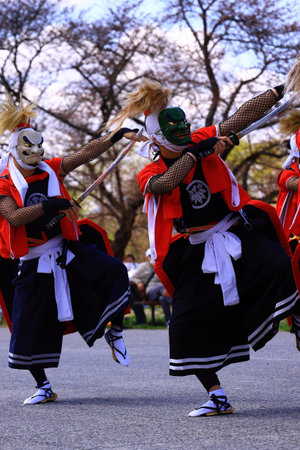 The picture shows some costumed people.の写真素材