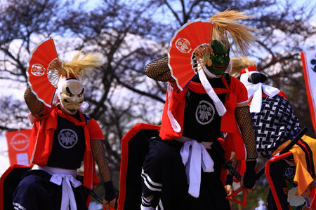 The Carnival at Basel (Basle - Switzerland) in the year 2015. The picture shows some costumed people.の写真素材