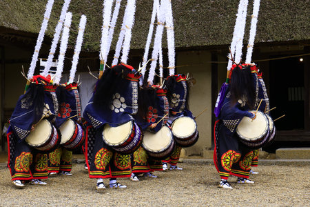 Traditional dance in Hida Folk Village, Hida, Japan