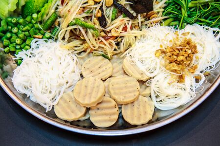 The most delicious papaya salad tray