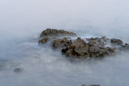Beautiful Landscape with sea, water, and rocks in South Korea