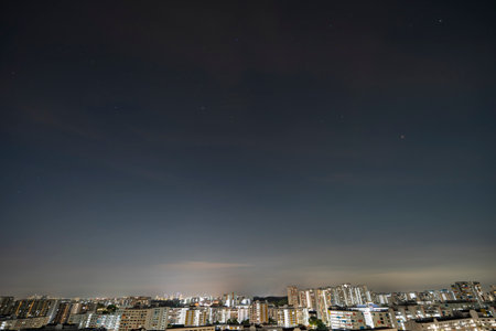 Landscape view of Singapore HDB flats in the evening and night