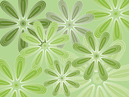 Abstract green flowers background - illustration.の写真素材