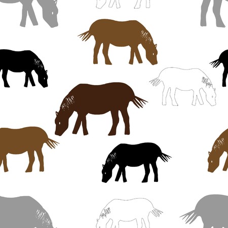 Abstract seamless pattern with horses for backgroundのイラスト素材