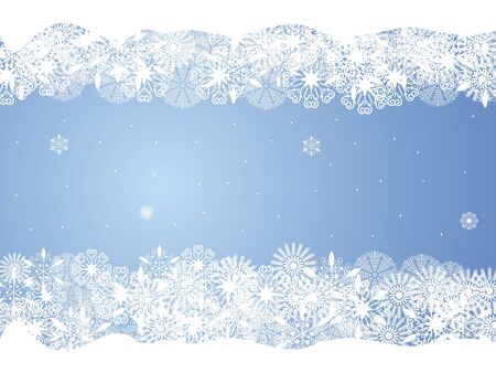 Winter background with snow flakes -  illustration のイラスト素材