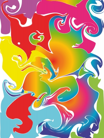 Abstract background illustration in blue, red and orange colors のイラスト素材