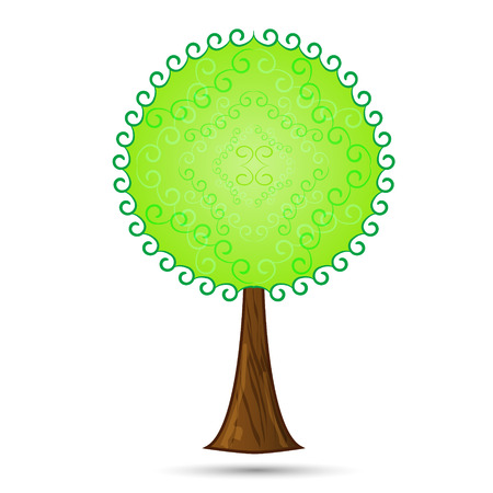 Beautiful tree on white background - vector illustration.のイラスト素材