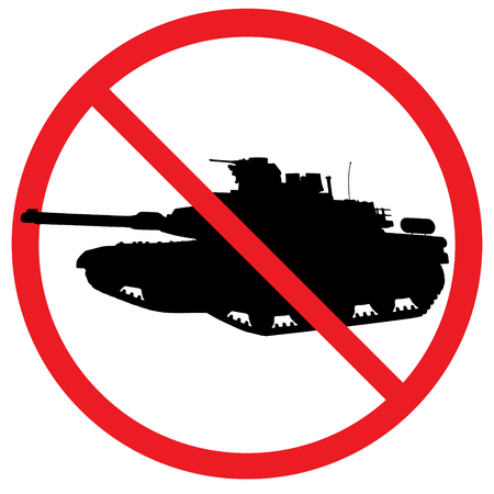 Warning sign for military tanks.のイラスト素材