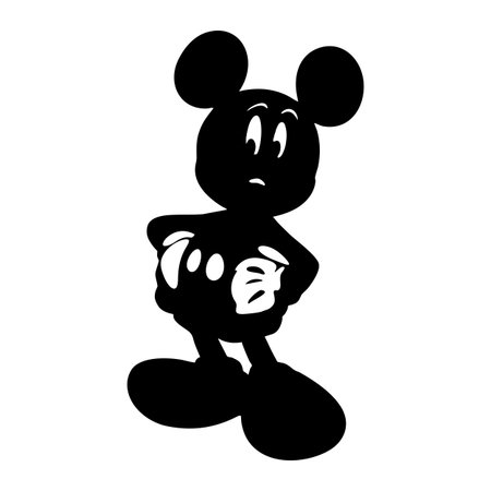 Iconic cartoon character silhouette showing a moment of confusion or doubtのイラスト素材