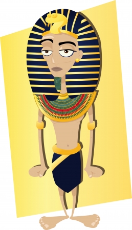 a vector cartoon representing a funny Egyptian Pharaohのイラスト素材