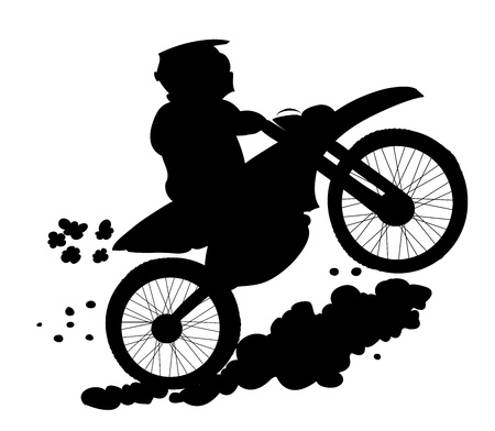 enduro biker silhouetteのイラスト素材