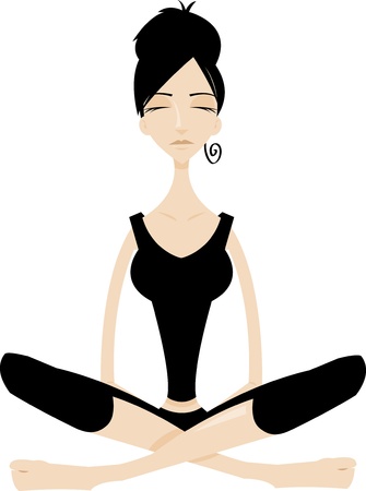 Tai chi woman meditadingのイラスト素材