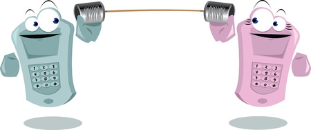 Funny Cellulars Talking with Tinsのイラスト素材