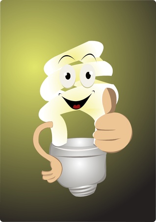 energy saving bulb saying all rightのイラスト素材