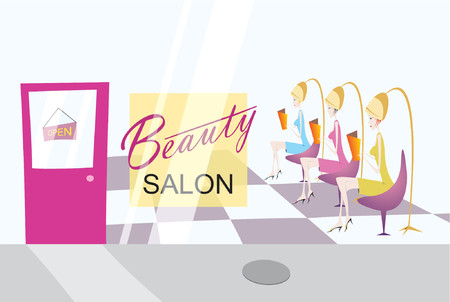 beauty salon viewのイラスト素材