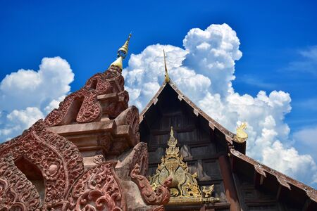 Beautiful temples amidst the clouds and sky