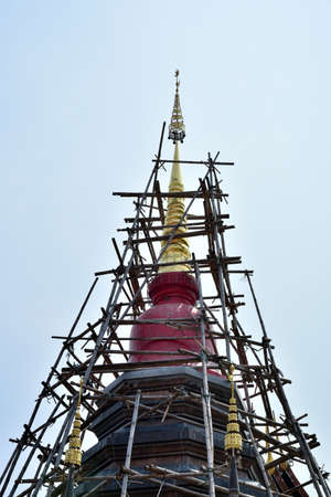 pagoda temple restoration in Thailand
