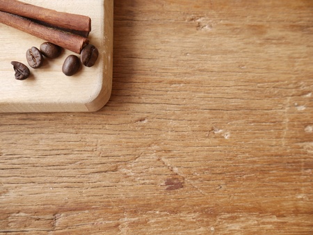 Cinnamon stick and coffee beandの素材