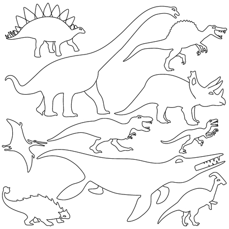 Set of dinosaurs design isolate vector flat iconのイラスト素材