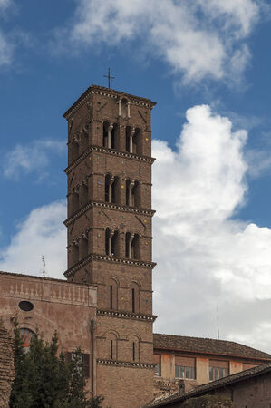 Bell tower of Santa Francesca Romanaの写真素材