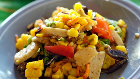 Spicy corn saladの写真素材
