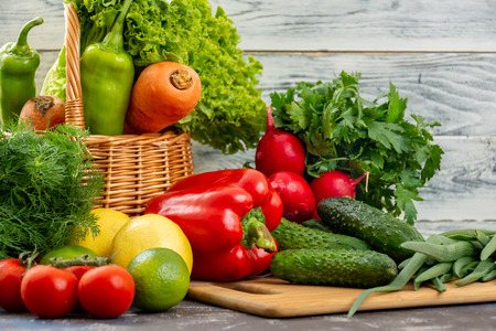 Bunch of different kinds fresh and raw vegetablesの写真素材