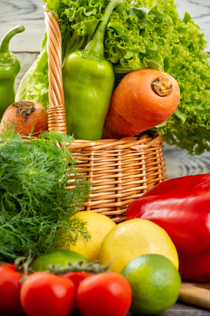 Bunch of different kinds fresh and raw vegetablesの写真素材
