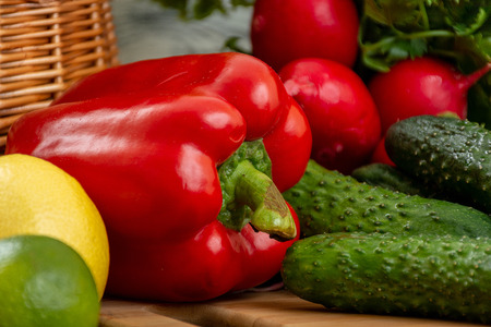 Bunch of different kinds fresh and raw vegetablesの写真素材