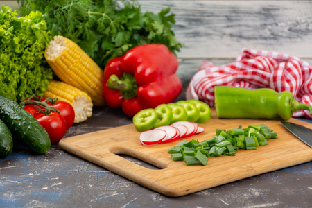Bunch of different kinds fresh and raw vegetablesの写真素材