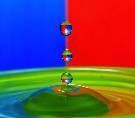 RGB Reflection on dropletの写真素材
