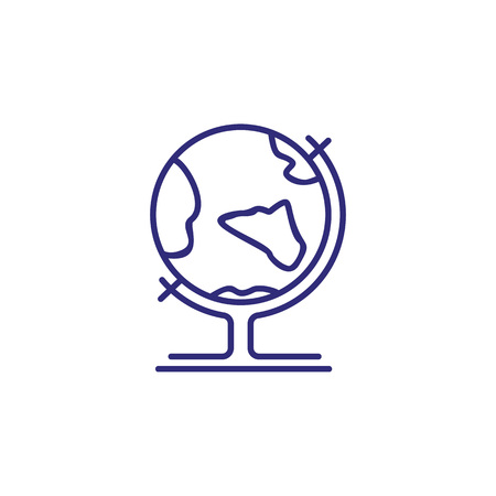 Globe line icon. Map, sphere, planet, world. Global business concept. Can be used for topics like networking, worldwide market, geographyのイラスト素材