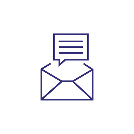 Message line icon. Newsletter, envelope, letter. Communication concept. Can be used for topics like messenger, app design, email serviceのイラスト素材
