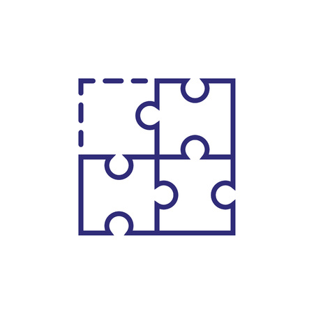 Puzzle with lost piece line icon. Jigsaw, square, integrity. Search for solution concept. Can be used for topics like cooperation, teamwork, problem solving, managementのイラスト素材