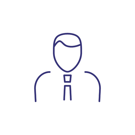 Businessman line icon. Male portrait, person, man in tie. Human resource concept. Can be used for topics like business, recruitment, profile, personnel managementのイラスト素材